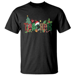 Teacher Christmas T Shirt Merry Xmas Gifts TS02 Black Printyourwear