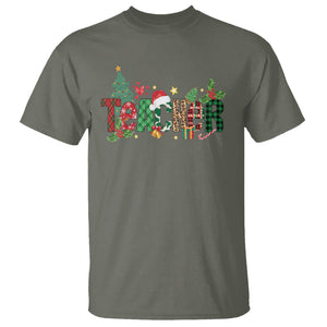 Teacher Christmas T Shirt Merry Xmas Gifts TS02 Military Green Printyourwear