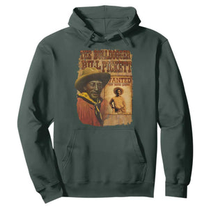 The Bulldogger Bill Pickett Hoodie Texan Rodeo Legend TS11 Dark Forest Green Print Your Wear