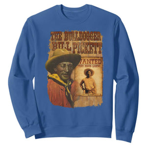 The Bulldogger Bill Pickett Sweatshirt Texan Rodeo Legend TS11 Royal Blue Print Your Wear