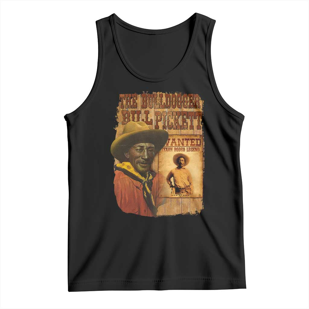 The Bulldogger Bill Pickett Tank Top Texan Rodeo Legend TS11 Black Print Your Wear