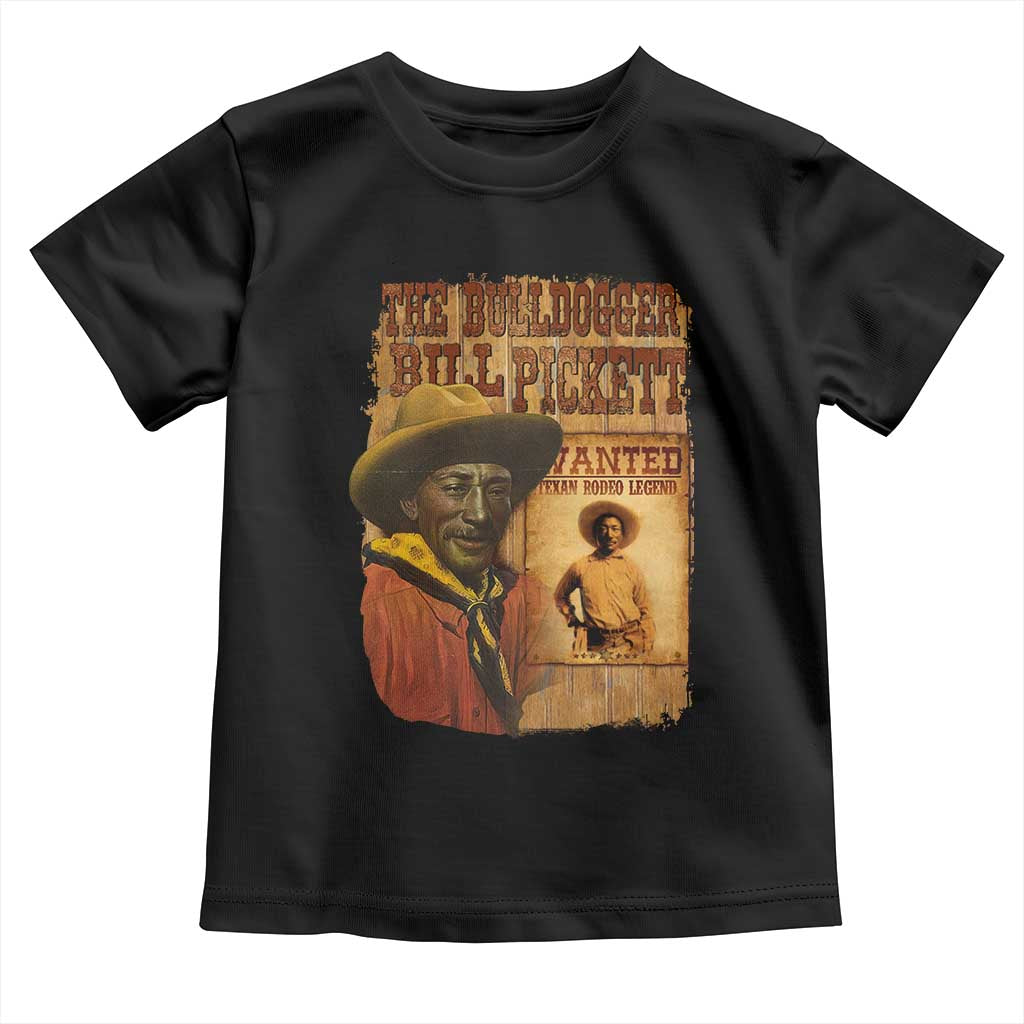 The Bulldogger Bill Pickett Toddler T Shirt Texan Rodeo Legend TS11 Black Print Your Wear