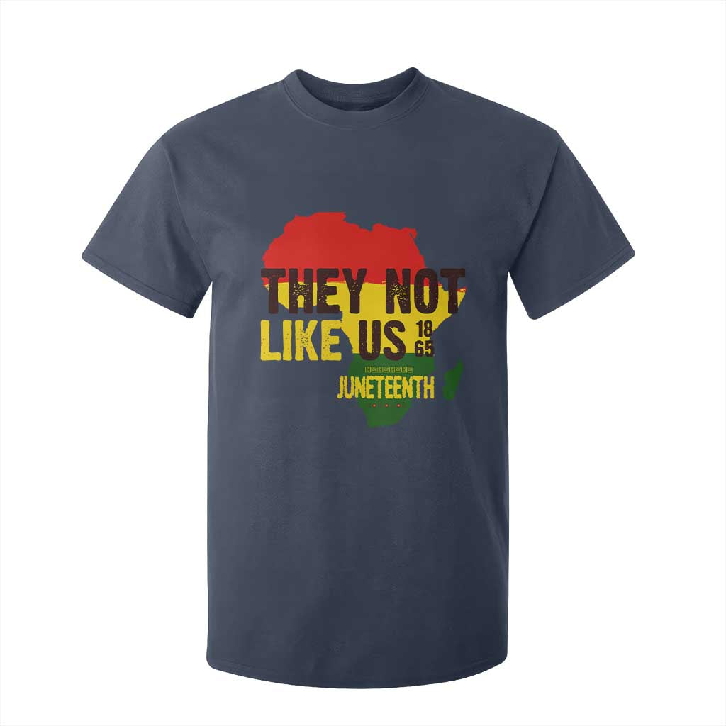 They Not Like Us Juneteenth 1865 T Shirt For Kid Afrocentric Africa Map Black Pride TS02 Navy Print Your Wear