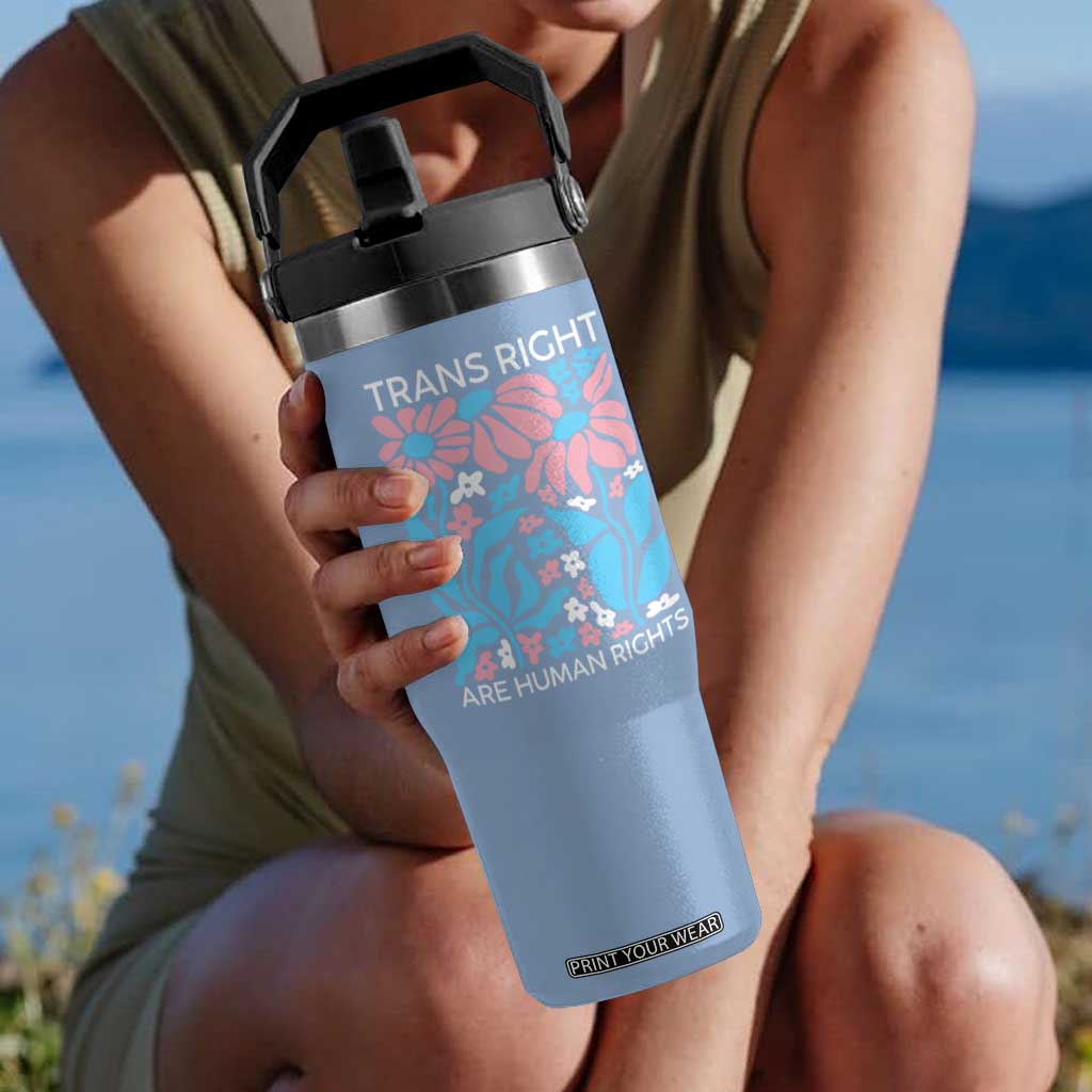 Trans Rights Flip Straw Tumbler Protect Trans Social Justice LGBT TS10 One Size: 30 oz Light Blue Print Your Wear