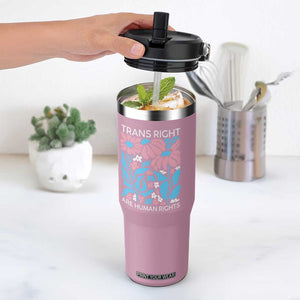 Trans Rights Flip Straw Tumbler Protect Trans Social Justice LGBT TS10 One Size: 30 oz Light Pink Print Your Wear