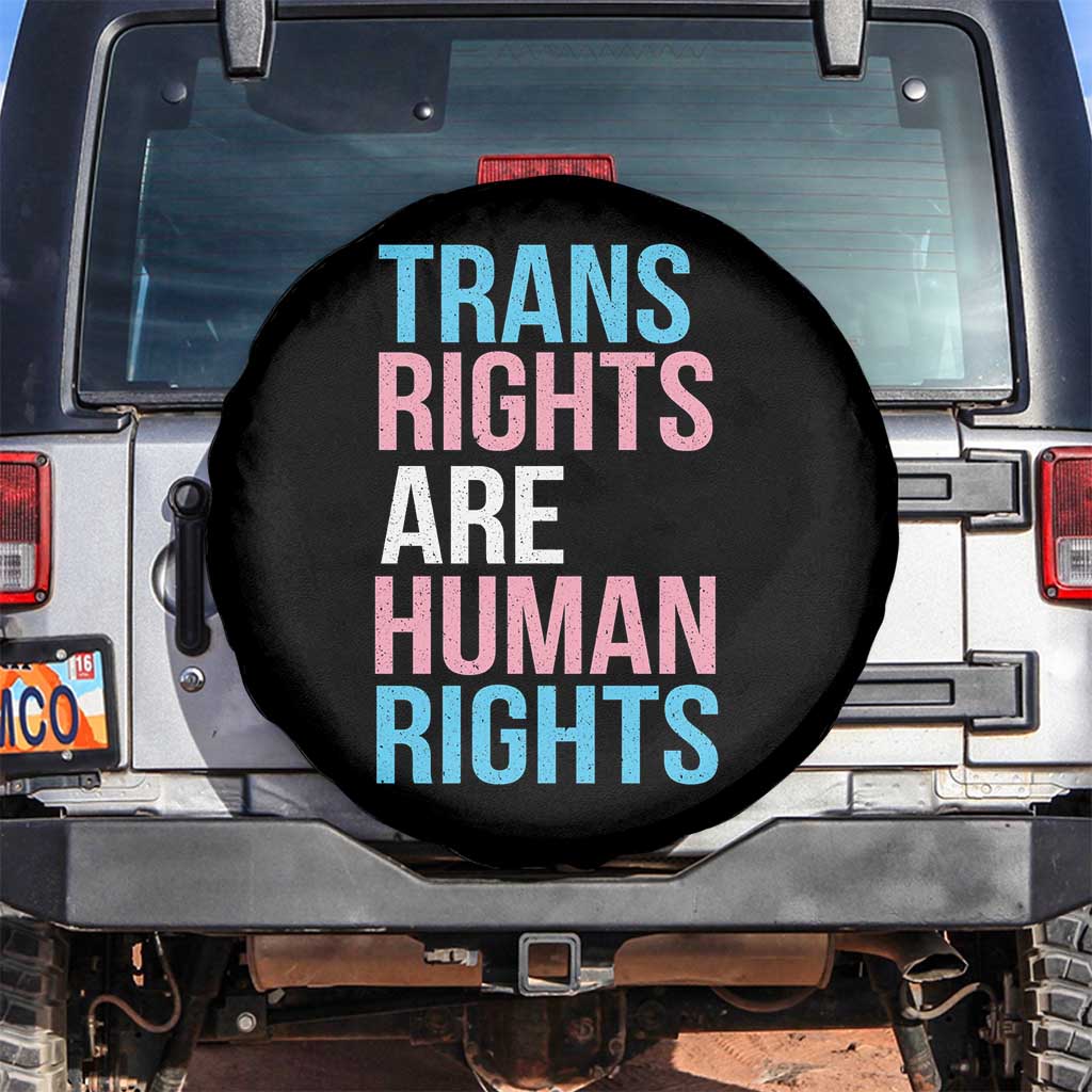 Trans Rights Spare Tire Cover Human Rights Transgender Pride Gender Equality TS10 No hole Black Print Your Wear