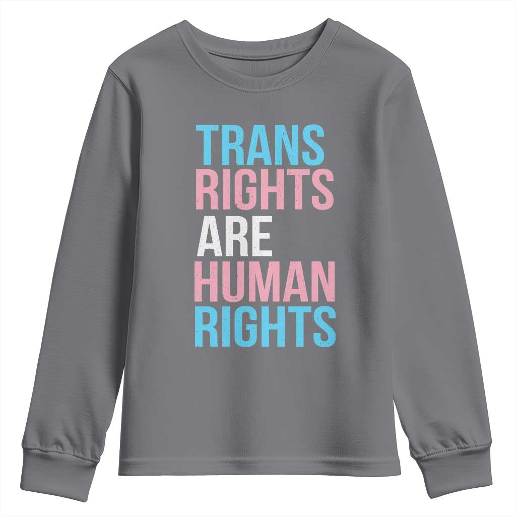 Trans Rights Youth Sweatshirt Human Rights Transgender Pride Gender Equality TS10 Charcoal Print Your Wear