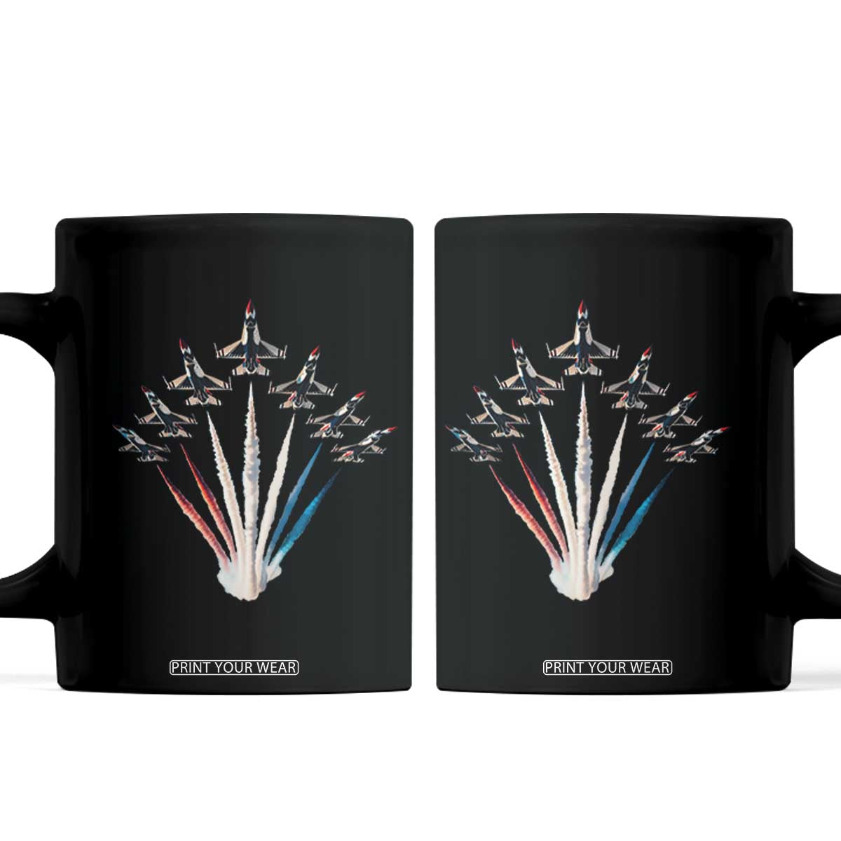 US Airplane Fighter Jet American Flag 4th Of July Coffee Mug TS11 Black Print Your Wear
