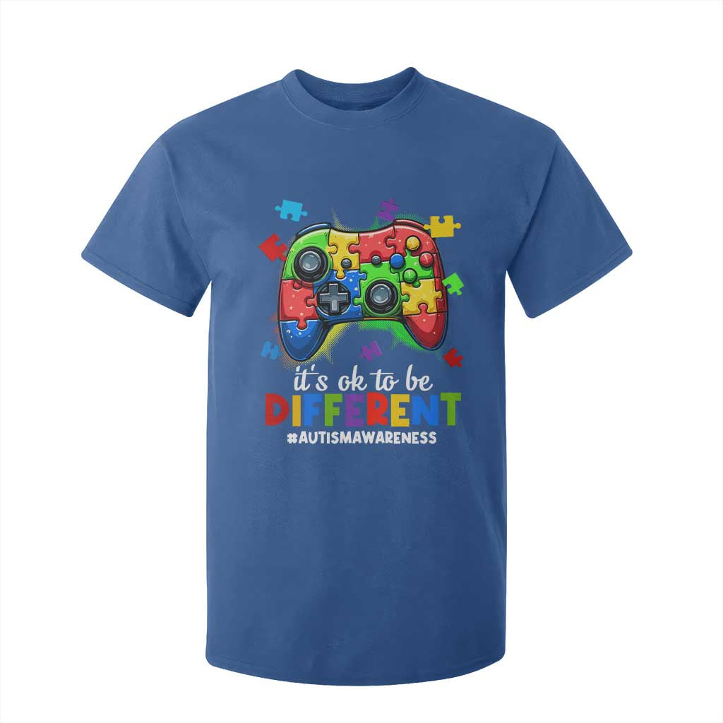 Video Game Autism Awareness T Shirt For Kid It's Ok To Be Different Kids TS10 Royal Blue Print Your Wear