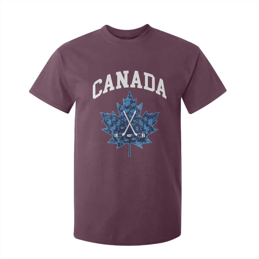 Vintage Canada Hockey T Shirt For Kid Maple Leafs TS10 Maroon Print Your Wear