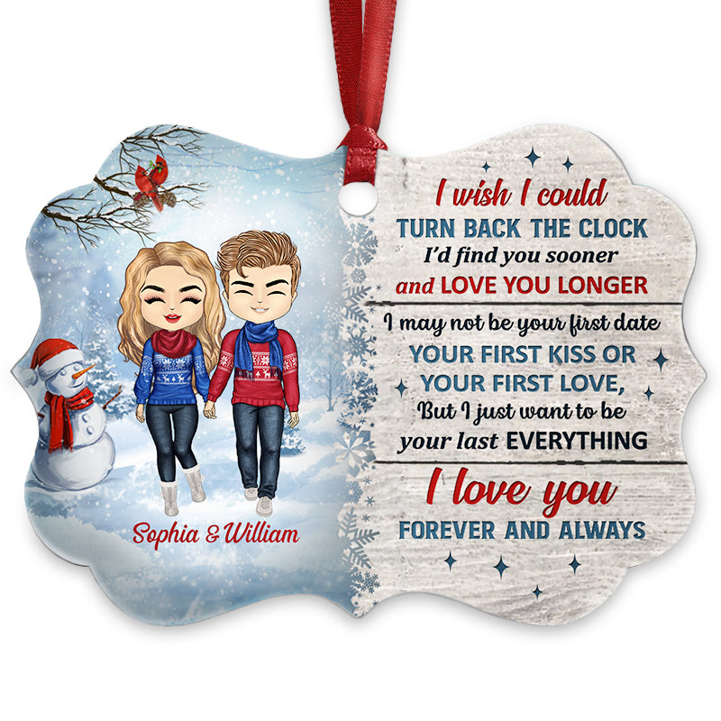 Personalized Jeep Christmas Ornaments Couple Turn Back The Clock Couple CTM Ornament Custom - Printyourwear