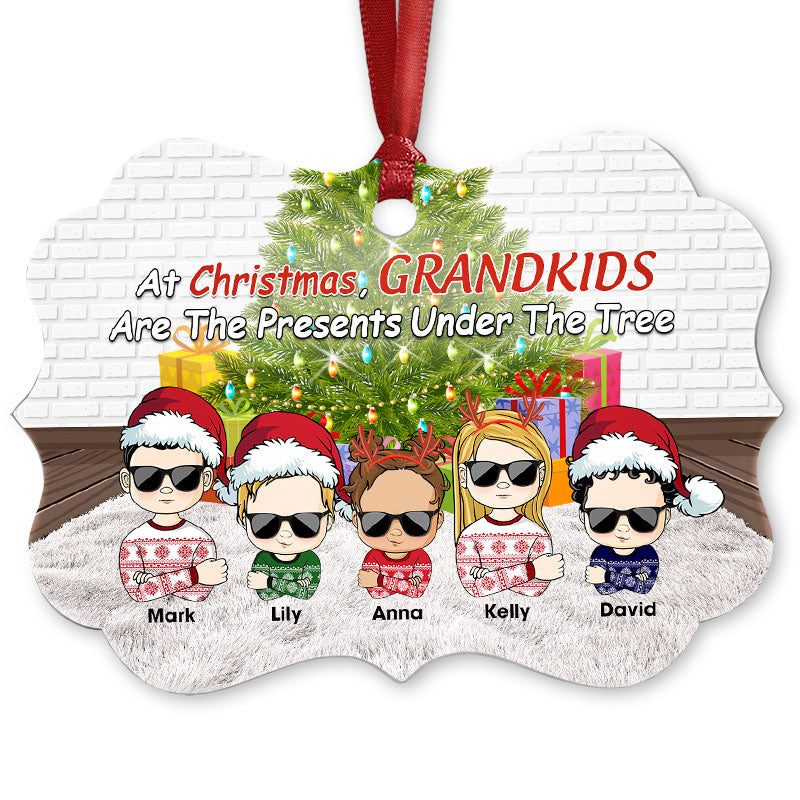 Personalized JP Christmas Ornaments Grandkids Are The Presents Under The Tree CTM Ornament Custom - Printyourwear