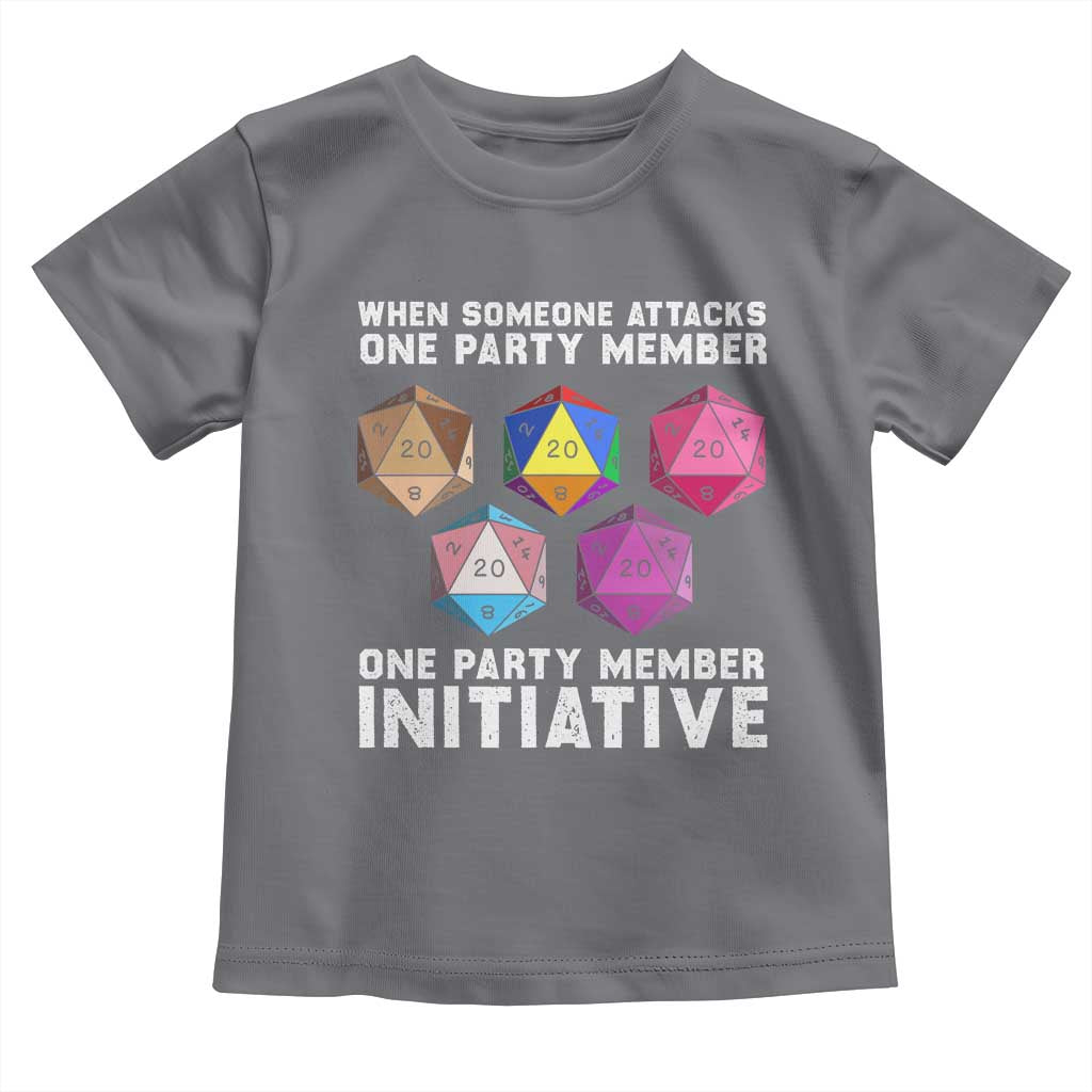 When Someone Attacks One Party Member D20 Dice LGBTQ Ally Toddler T Shirt TS10 Charcoal Print Your Wear