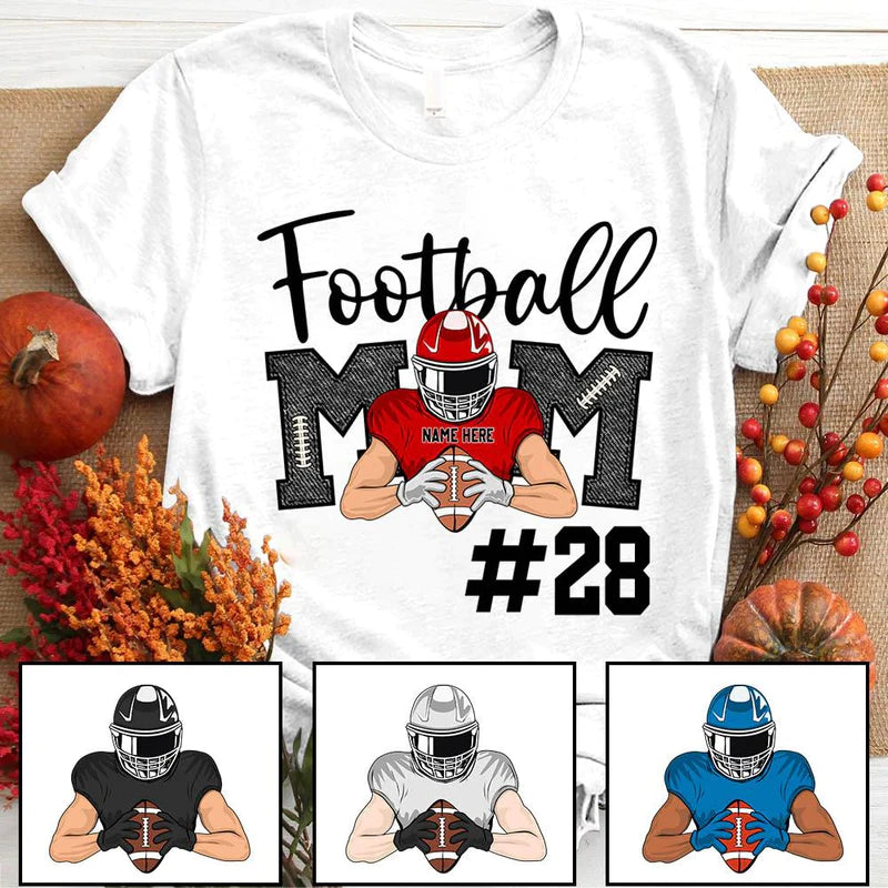 Personalized Football Mom Shirt Funny American Football Mom Team T Shirt CTM Youth Custom - Printyourwear