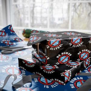 Abolish Ice No Human is Illegal Wrapping Paper Roll Retro Protest Subtle FDT TS10 Black Print Your Wear
