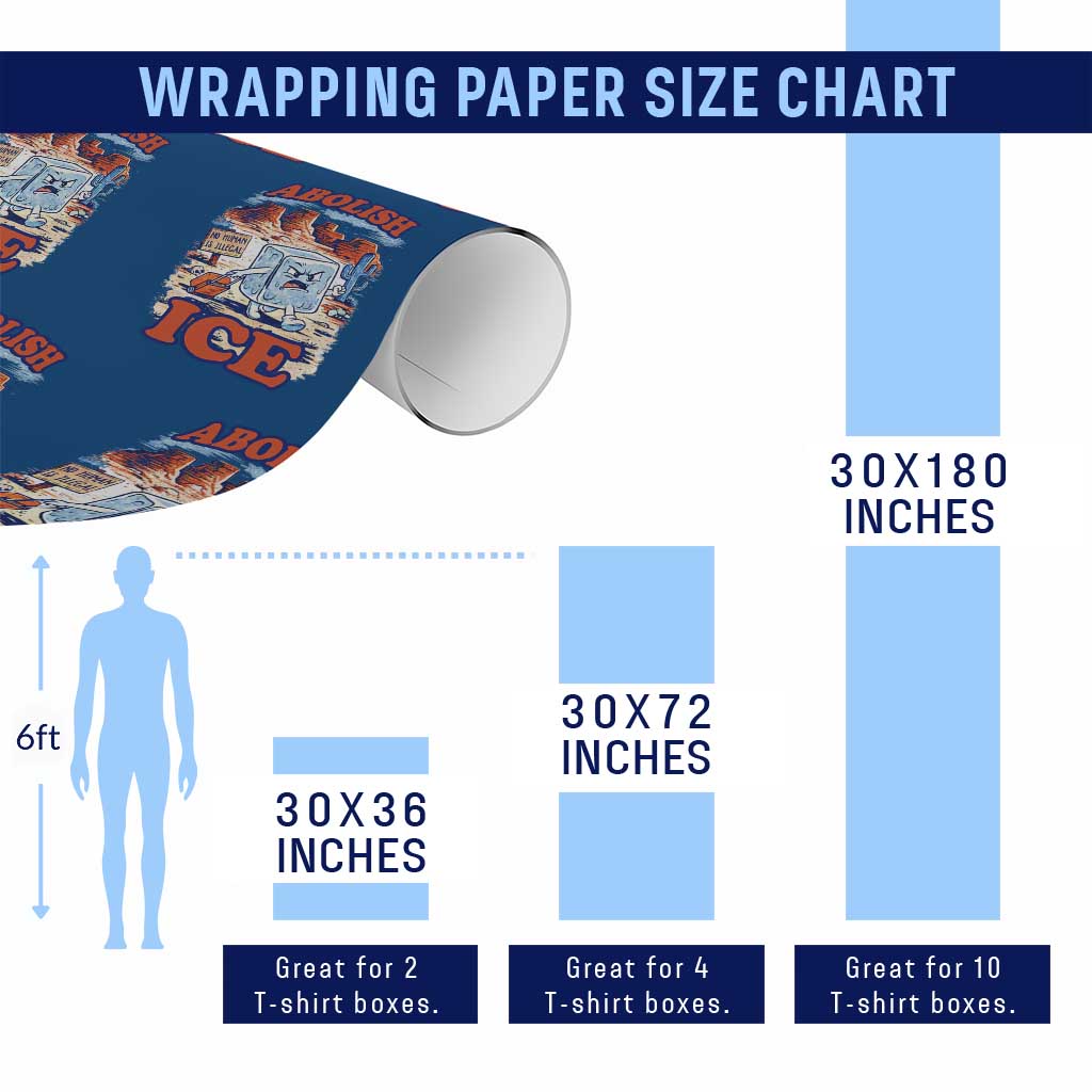 Abolish Ice Protest Wrapping Paper Roll Retro Protest No Human Is Illegal TS10 Print Your Wear