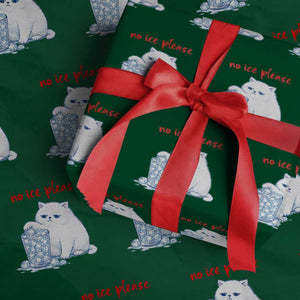 Abolish Ice Protest Wrapping Paper Roll Subtle FDT Cat Meme No Ice Please TS10 Green Print Your Wear