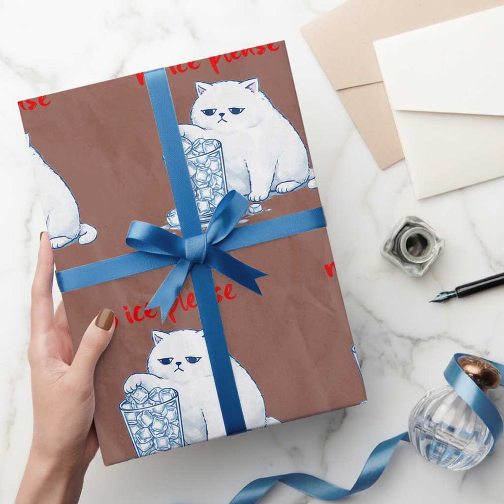 Abolish Ice Protest Wrapping Paper Roll Subtle FDT Cat Meme No Ice Please TS10 Mocha Print Your Wear