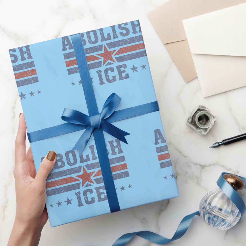 Abolish Ice Wrapping Paper Roll Resist Support Immigrants Refugees TS11 Light Blue Print Your Wear