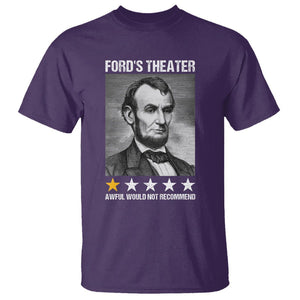 Abraham Lincoln T Shirt Ford's Theatre Awful Would Not Recommend TS09 Purple Print Your Wear