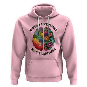 Accept Autism Hoodie Spread Acceptance Not Awareness Neurodiversity Brain TS01 Light Pink Printyourwear