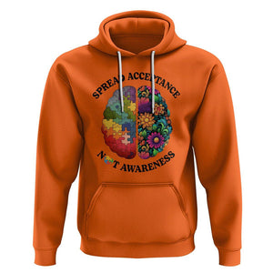 Accept Autism Hoodie Spread Acceptance Not Awareness Neurodiversity Brain TS01 Orange Printyourwear