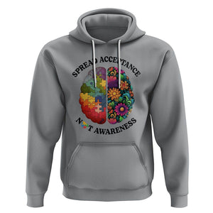 Accept Autism Hoodie Spread Acceptance Not Awareness Neurodiversity Brain TS01 Sport Gray Printyourwear