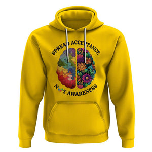 Accept Autism Hoodie Spread Acceptance Not Awareness Neurodiversity Brain TS01 Daisy Printyourwear