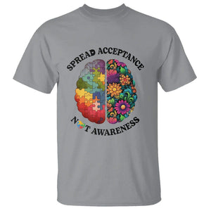 Accept Autism T Shirt Spread Acceptance Not Awareness Neurodiversity Brain TS01 Sport Gray Printyourwear