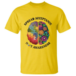 Accept Autism T Shirt Spread Acceptance Not Awareness Neurodiversity Brain TS01 Daisy Printyourwear