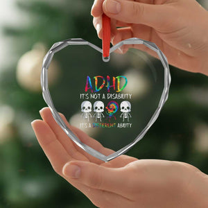 ADHD Awareness Heart Crystal Glass Ornament It's Not A Disability It's A Different Ability TS02 Print Your Wear