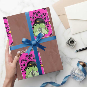 ADHD Meme Wrapping Paper Roll Neurodivergent Wizard Frog I Cant Focus TS10 Mocha Print Your Wear