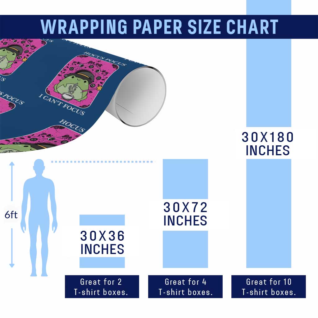 ADHD Meme Wrapping Paper Roll Neurodivergent Wizard Frog I Cant Focus TS10 Print Your Wear