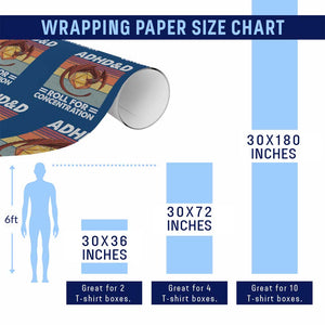 ADHD&D Roll For Concentration Wrapping Paper Roll Funny RPG Gamer D20 Tabletop Dice TS11 Print Your Wear