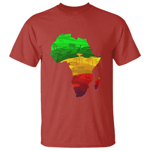 Africa Map Green Yellow Red Proud African Pride Juneteenth T Shirt TS01 Red Printyourwear