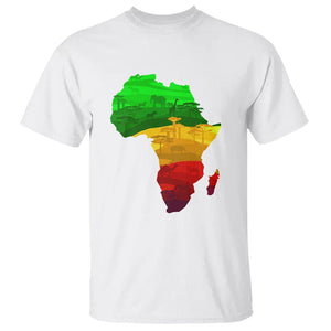 Africa Map Green Yellow Red Proud African Pride Juneteenth T Shirt TS01 White Printyourwear