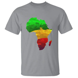 Africa Map Green Yellow Red Proud African Pride Juneteenth T Shirt TS01 Sport Gray Printyourwear