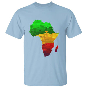 Africa Map Green Yellow Red Proud African Pride Juneteenth T Shirt TS01 Light Blue Printyourwear