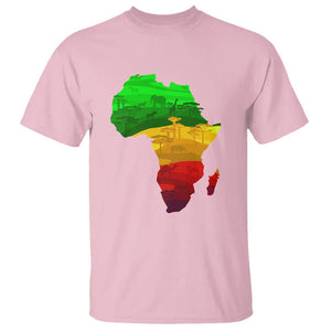 Africa Map Green Yellow Red Proud African Pride Juneteenth T Shirt TS01 Light Pink Printyourwear