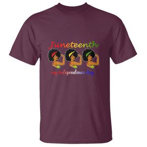 African American History T Shirt Happy Juneteenth Is My Independence Day Free Black Women TS01 Maroon Printyourwear