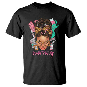 African American Nurse T Shirt Black History Month with Afro Hair TS01 Black Printyourwear