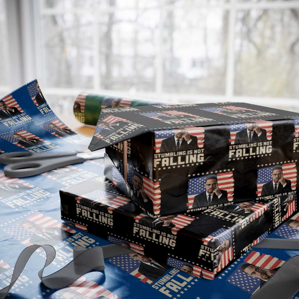 African American Pride Gift Wrapping Paper Roll Malcolm X TS12 Black Print Your Wear