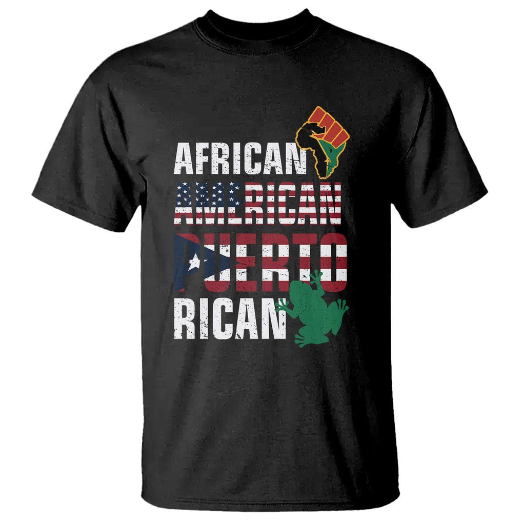 African American Puerto Rican Coqui T Shirt TS09 Black Print Your Wear