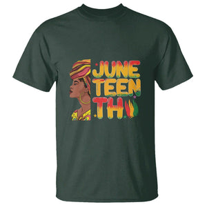 African Black History African American Ladies Juneteenth T Shirt TS01 Dark Forest Green Printyourwear