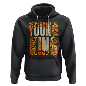 African Kente Hoodie Young King for Boys Men TS02 Black Printyourwear