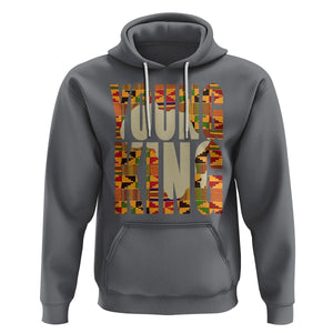 African Kente Hoodie Young King for Boys Men TS02 Charcoal Printyourwear