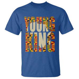 African Kente T Shirt Young King for Boys Men TS02 Royal Blue Printyourwear