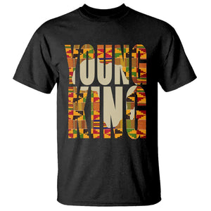 African Kente T Shirt Young King for Boys Men TS02 Black Printyourwear