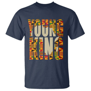 African Kente T Shirt Young King for Boys Men TS02 Navy Printyourwear