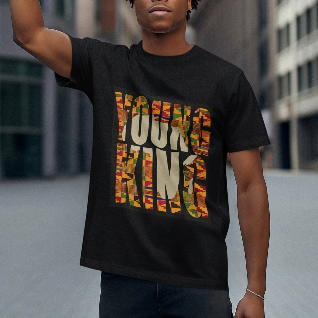 African Kente T Shirt Young King for Boys Men TS02 Printyourwear